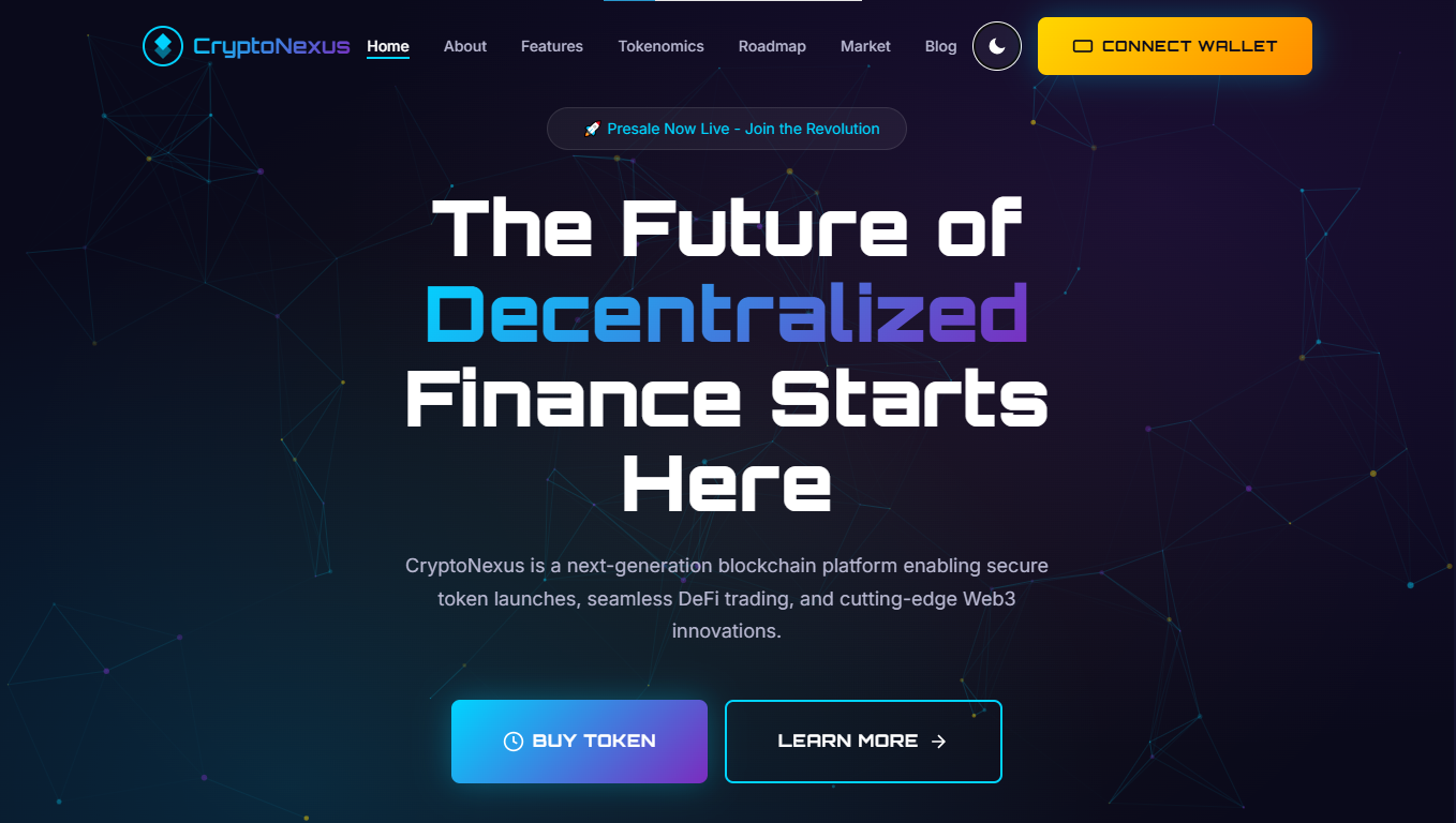 CryptoNexus — Premium ICO & DeFi Multipage Template