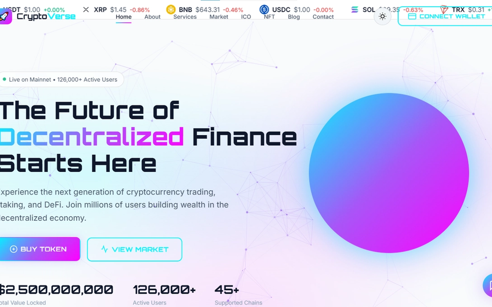 Cryptoverse Pro — Premium Multipage Crypto & NFT Template