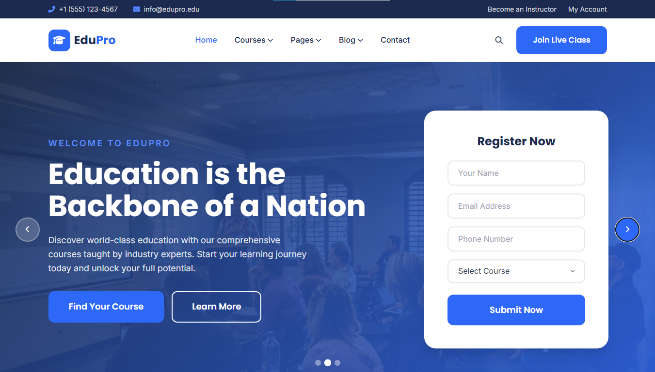 EduPro — Premium Online Course & Education Template
