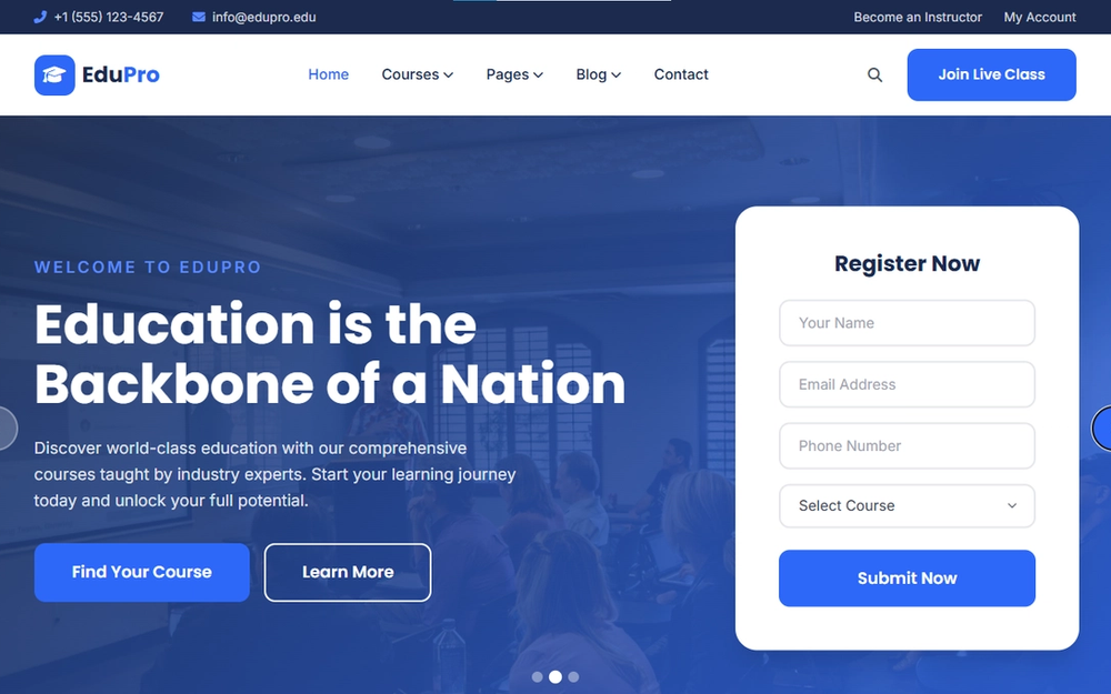 EduPro — Premium Online Course & Education Template
