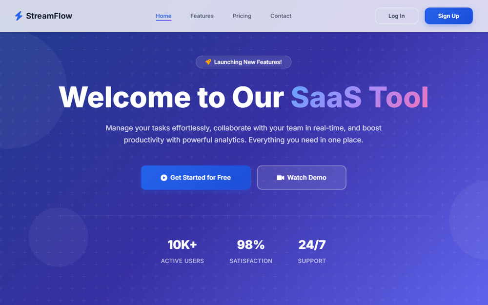 CleanStream — Modern SaaS Landing Page