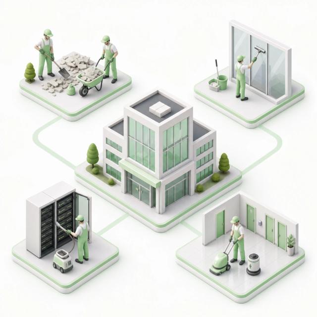 Olympus Cleaning - Comprehensive commercial cleaning services including construction cleanup, window cleaning, floor cleaning, and data center maintenance