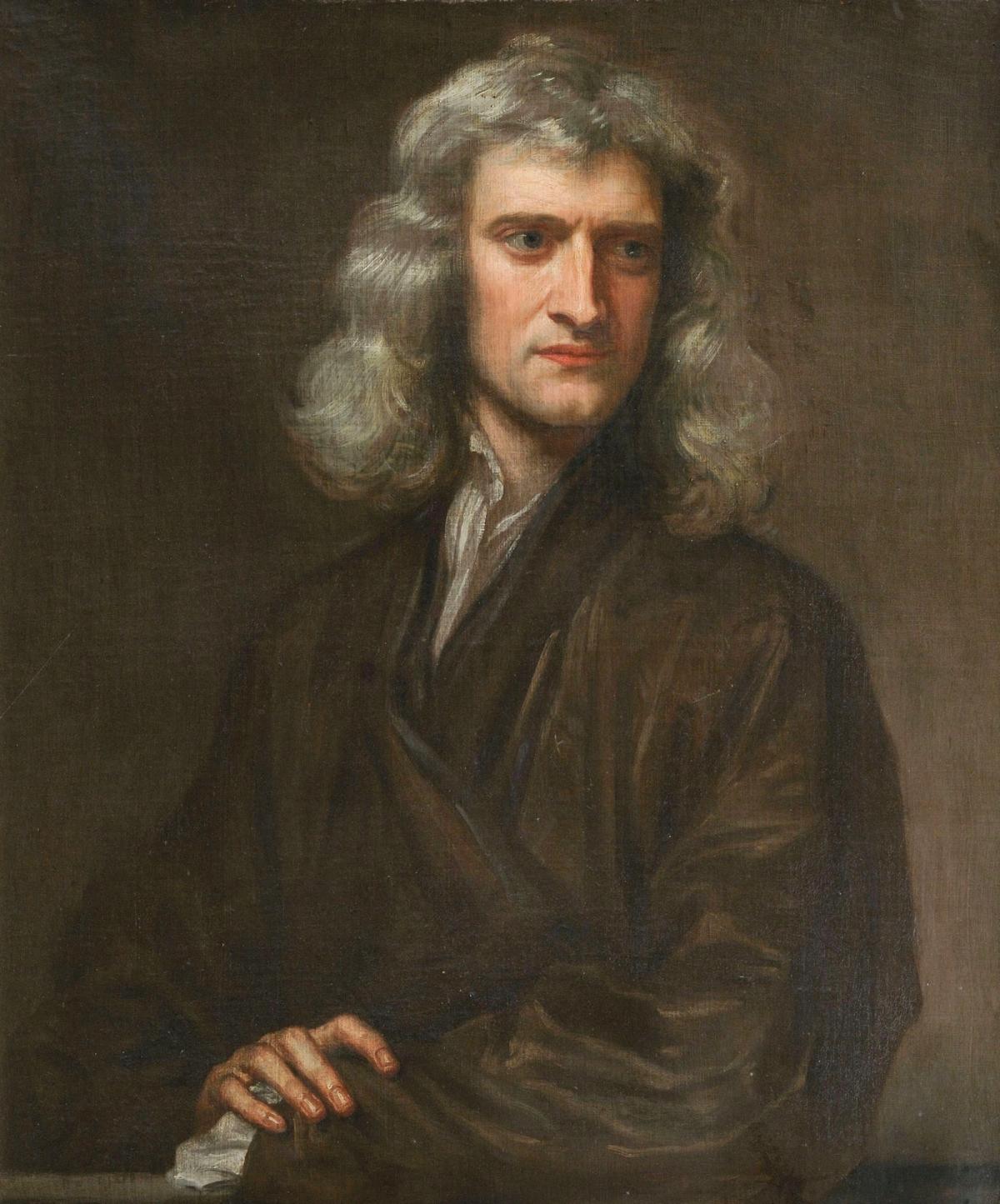 Portrait of Isaac Newton by Sir Godfrey Kneller, 1689, Oil on Canvas