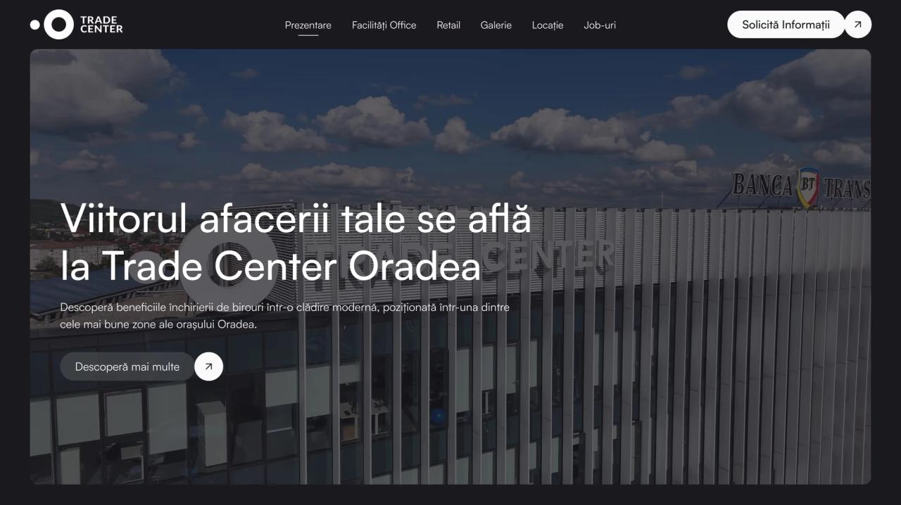 Trade Center Oradea website