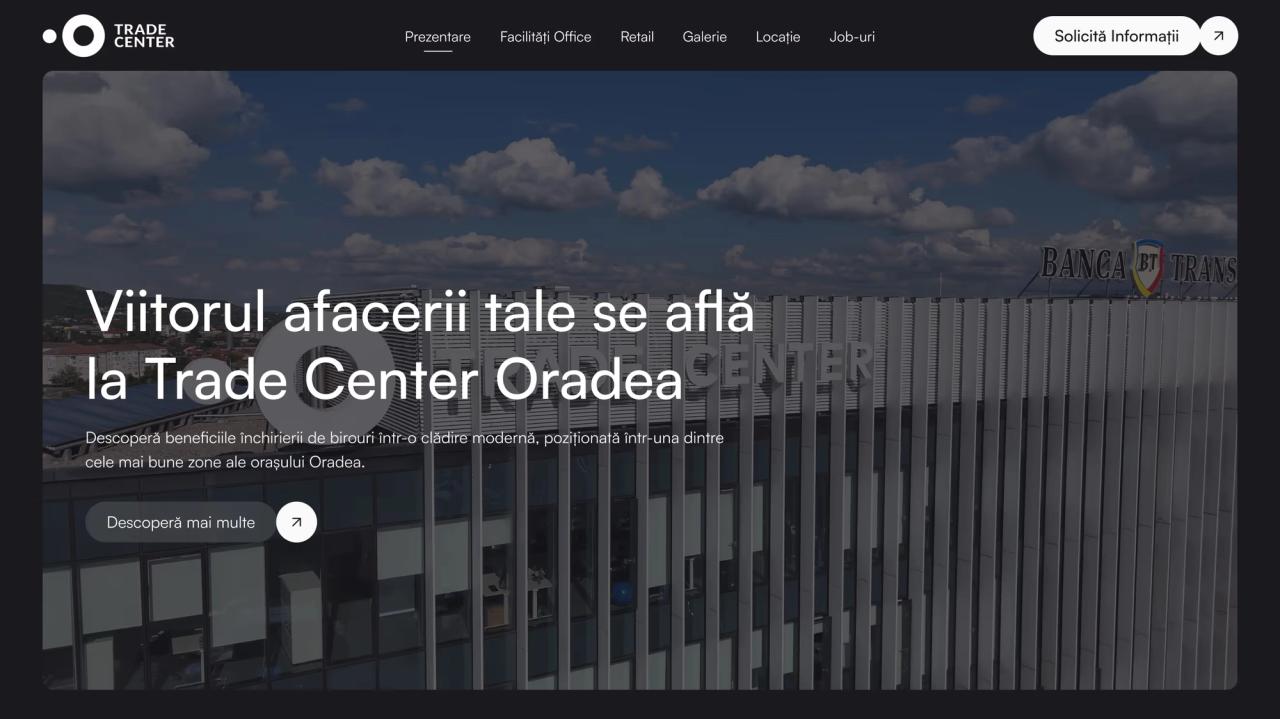 Trade Center Oradea website