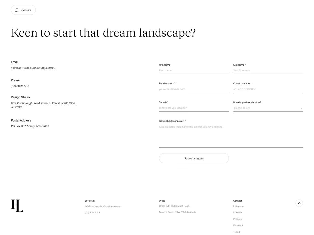 Harrisons Landscaping: performance and SEO