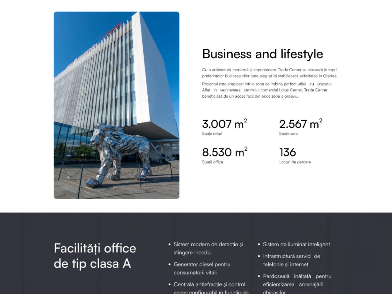 Trade Center Oradea: Webflow development