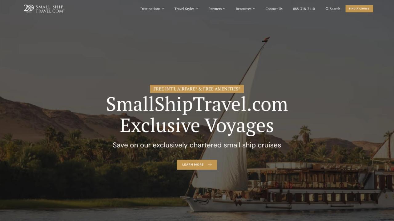 Small Ship Travel website
