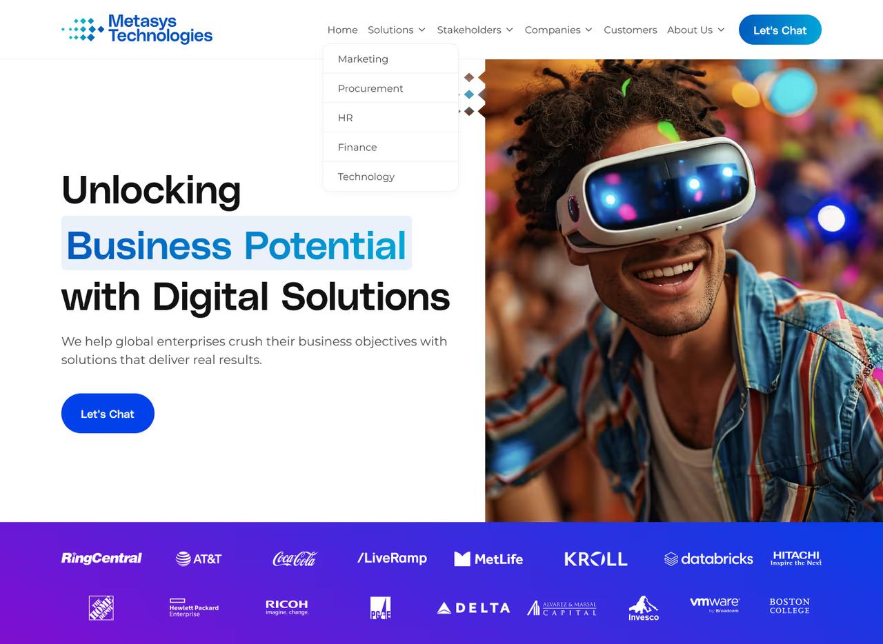 Metasys Technologies: website design