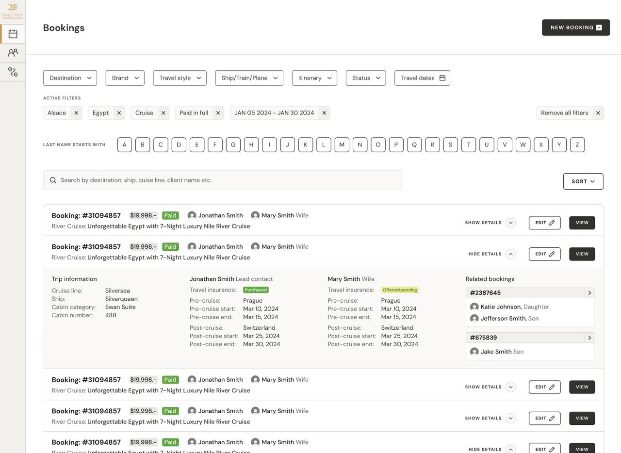 Small Ship Travel: custom CRM and booking engine