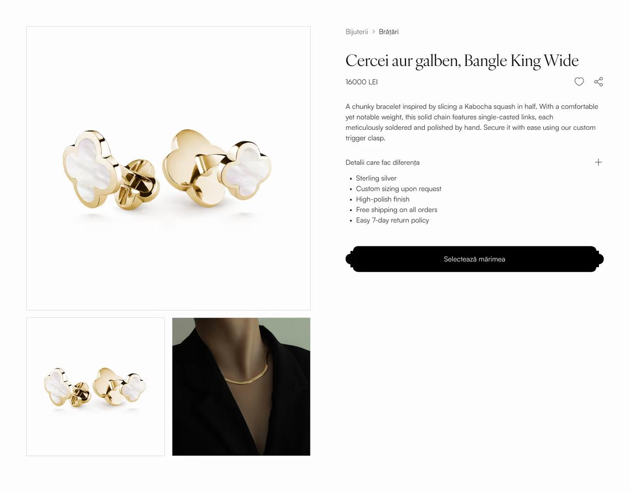 Miruna House of Jewels: custom Shopify theme development