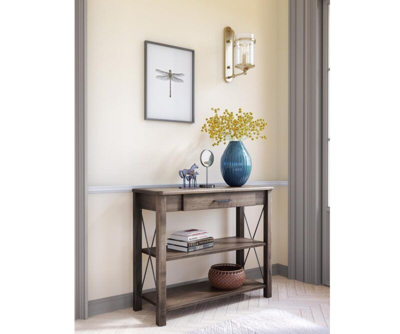 Entertainment console in a warm room
