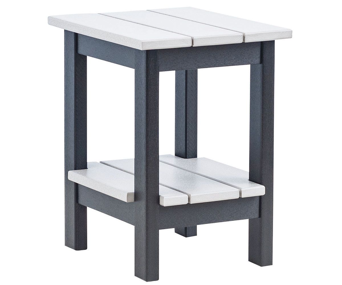 Modern End Table with Double Shelf