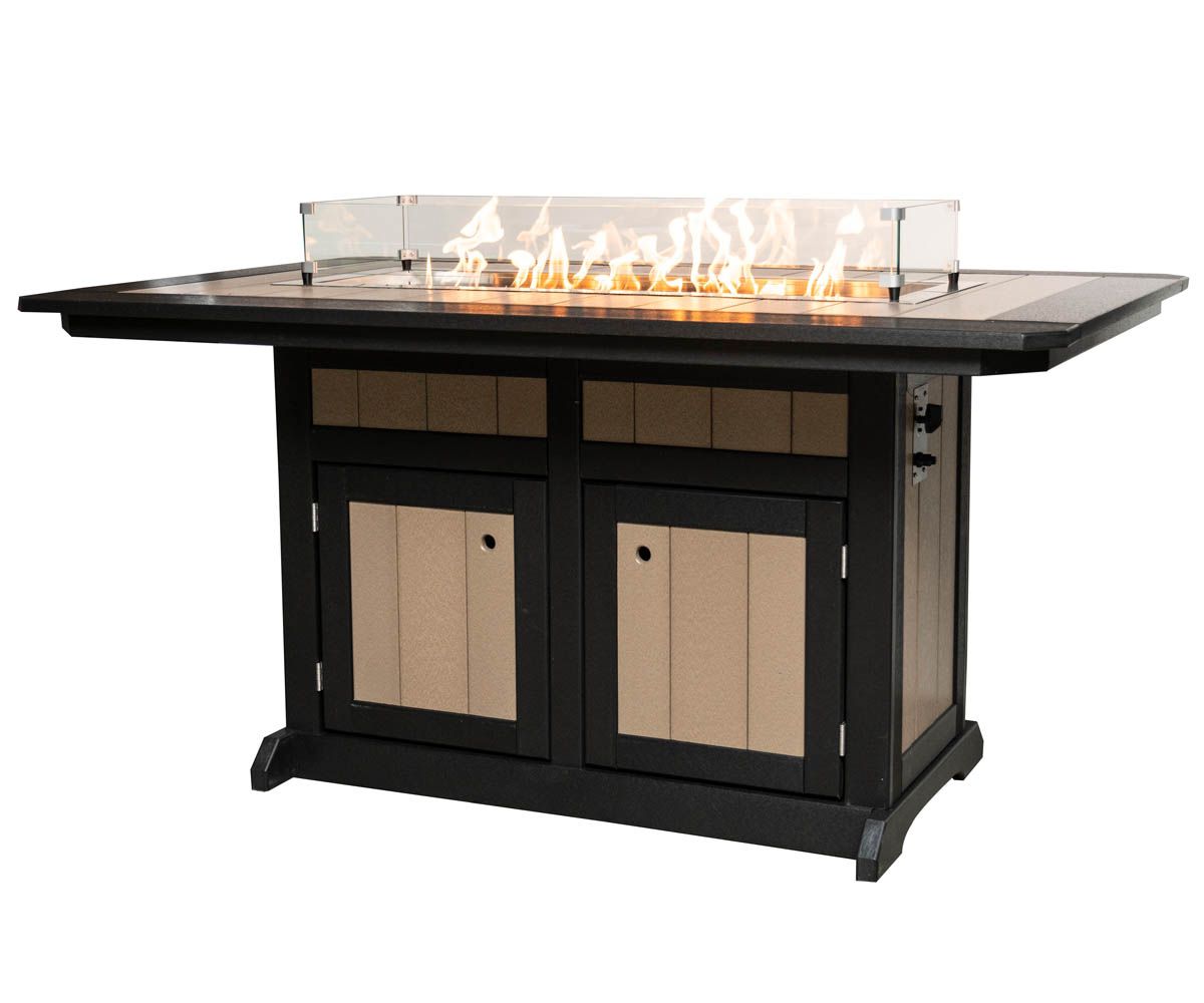 Rectangular Fire Pit Table – Counter Height
