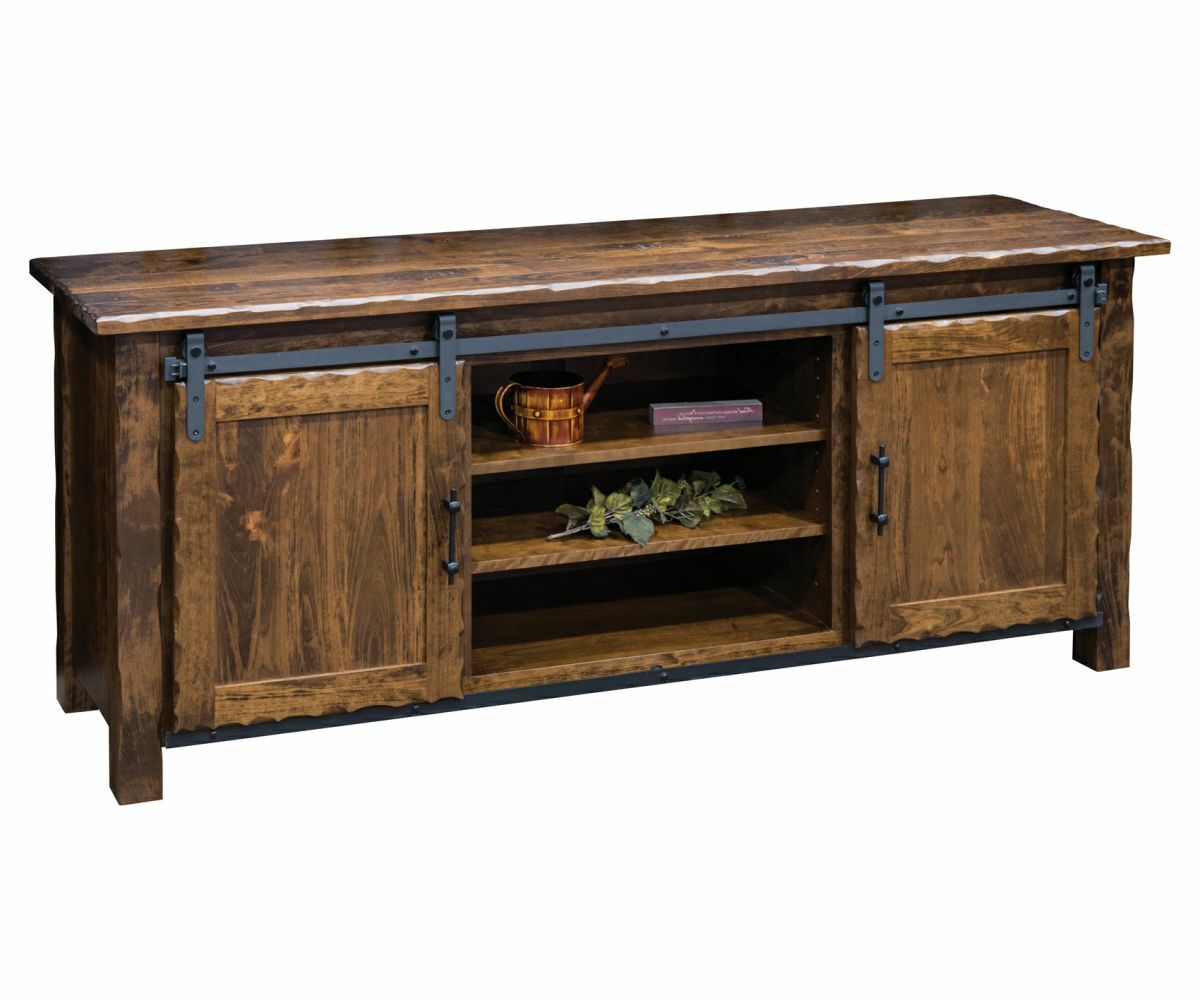 Hand Hewn TV Stand with Sliding Door – 70"W