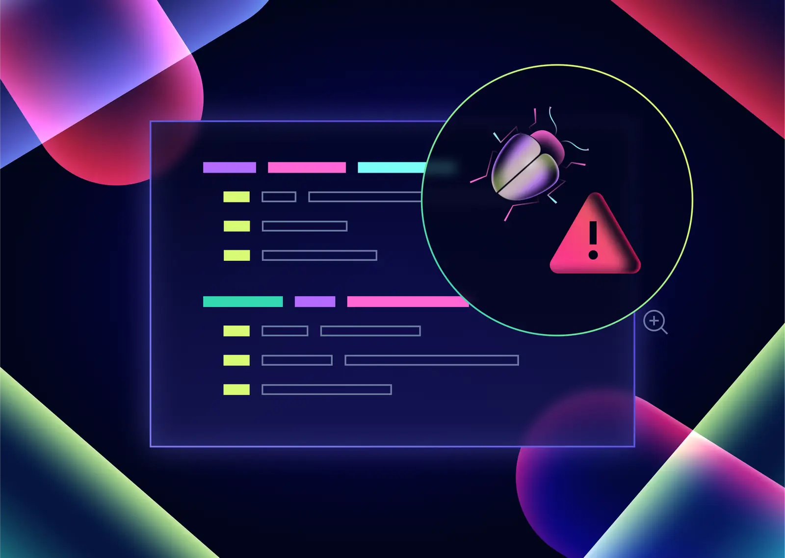 Illustration of testing and a bug being found