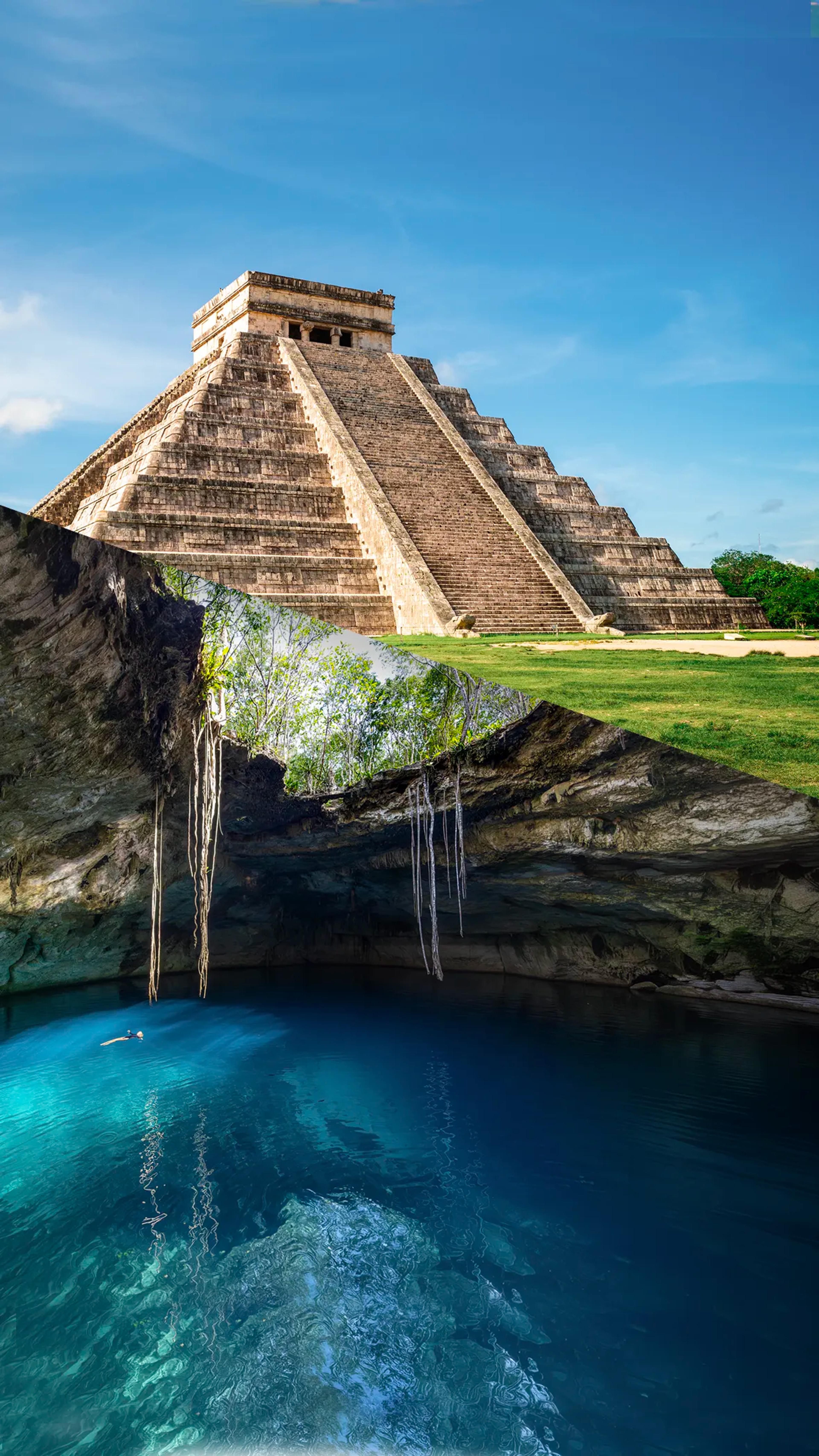 Tour a Chichén Itzá y cenote desde Cancún, con ruinas mayas y un refrescante baño en aguas cristalinas.