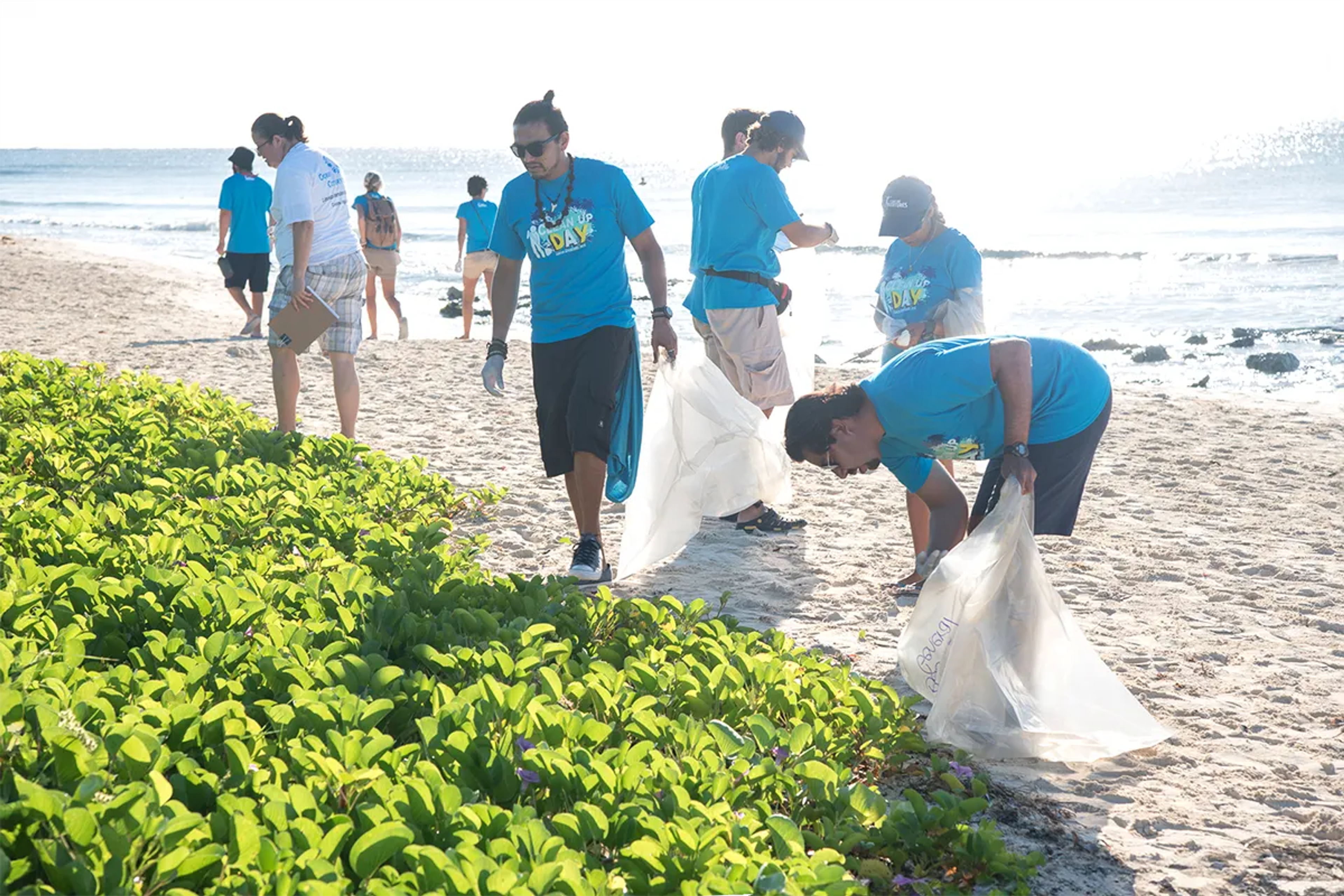 Riviera Maya beach cleanup by Cancun Adventures staff.