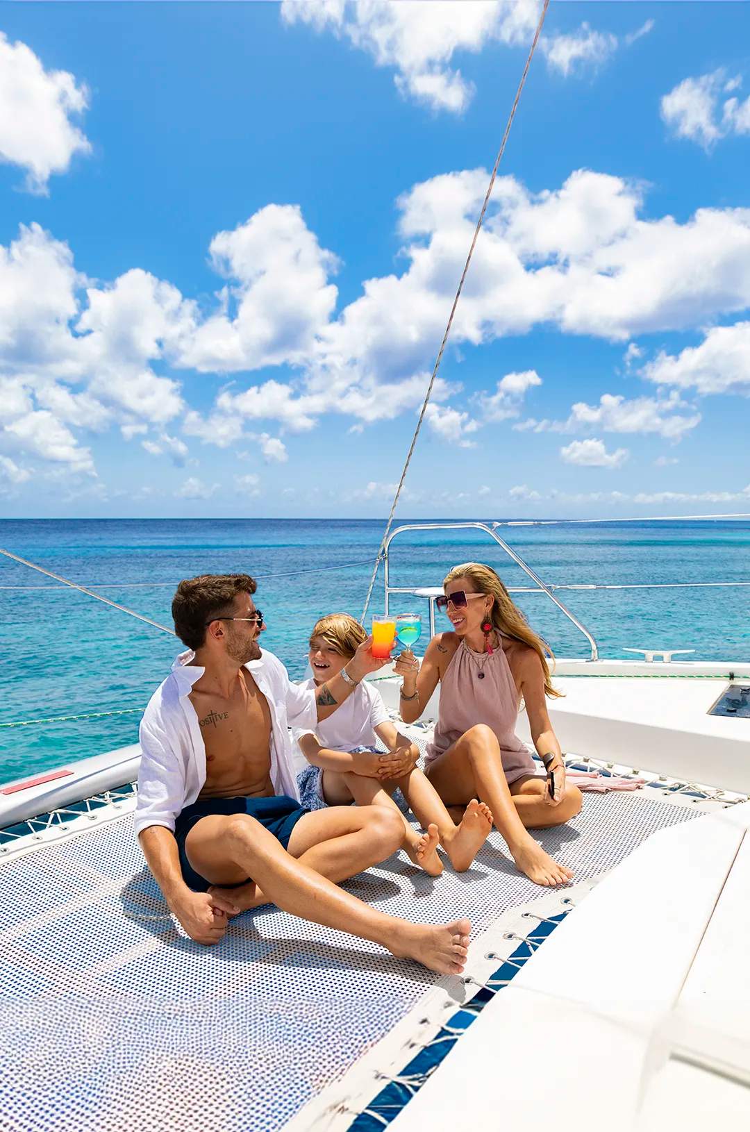 Familia disfrutando un paseo a Cozumel.