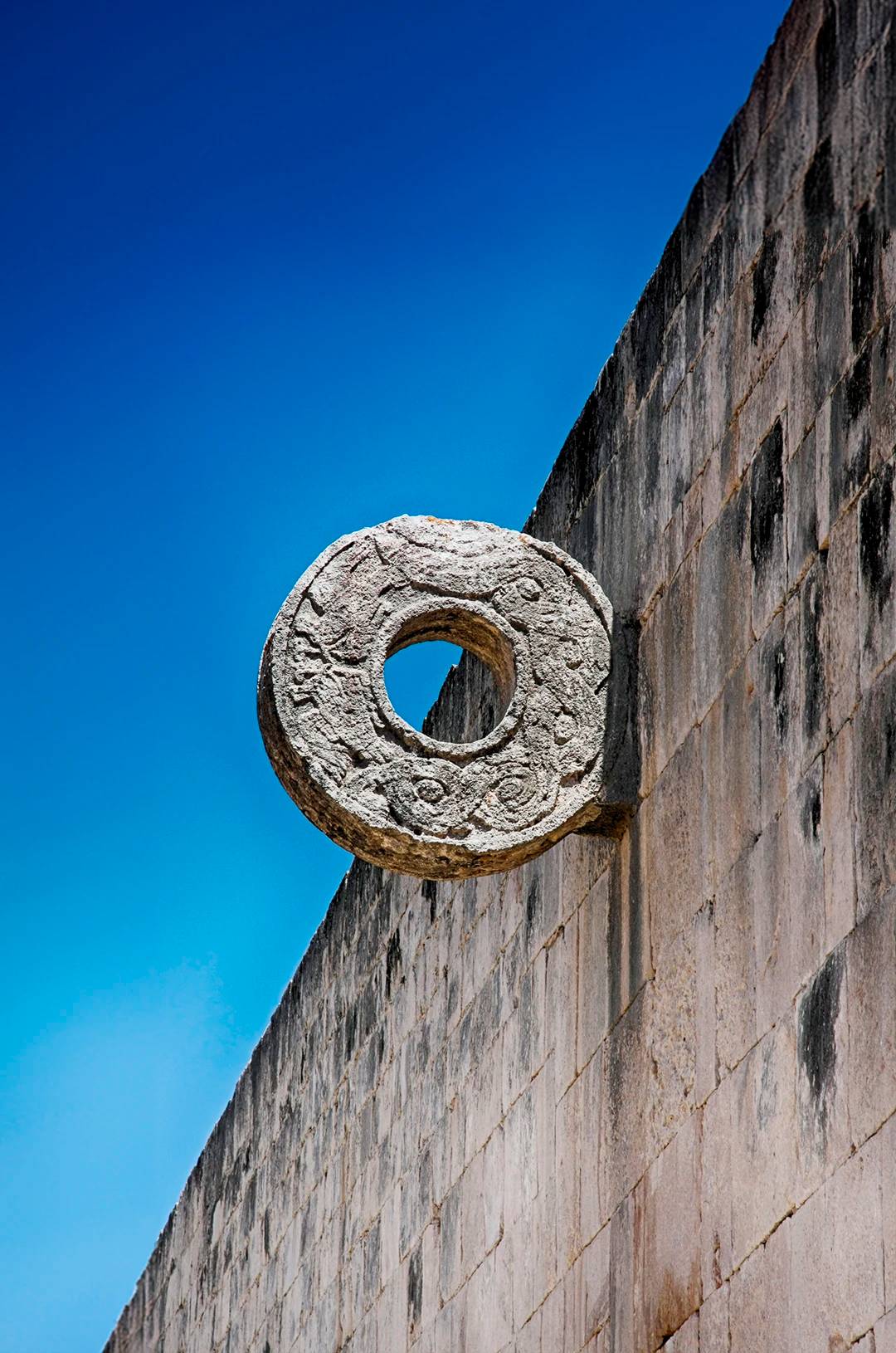 Aro de piedra del Juego de Pelota Maya en Chichen Itzá.