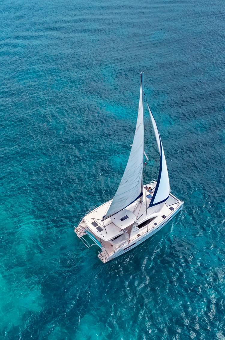 Cozumel catamaran returning to Cancun.