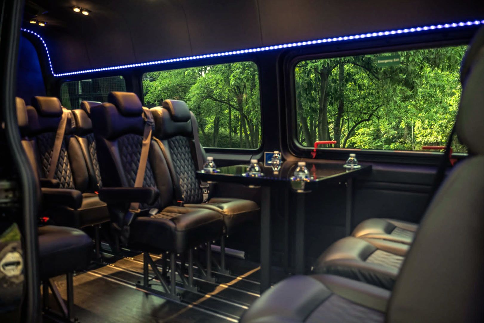 Interior of a van