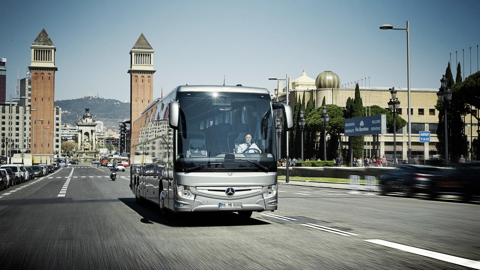 Side view of a coach
