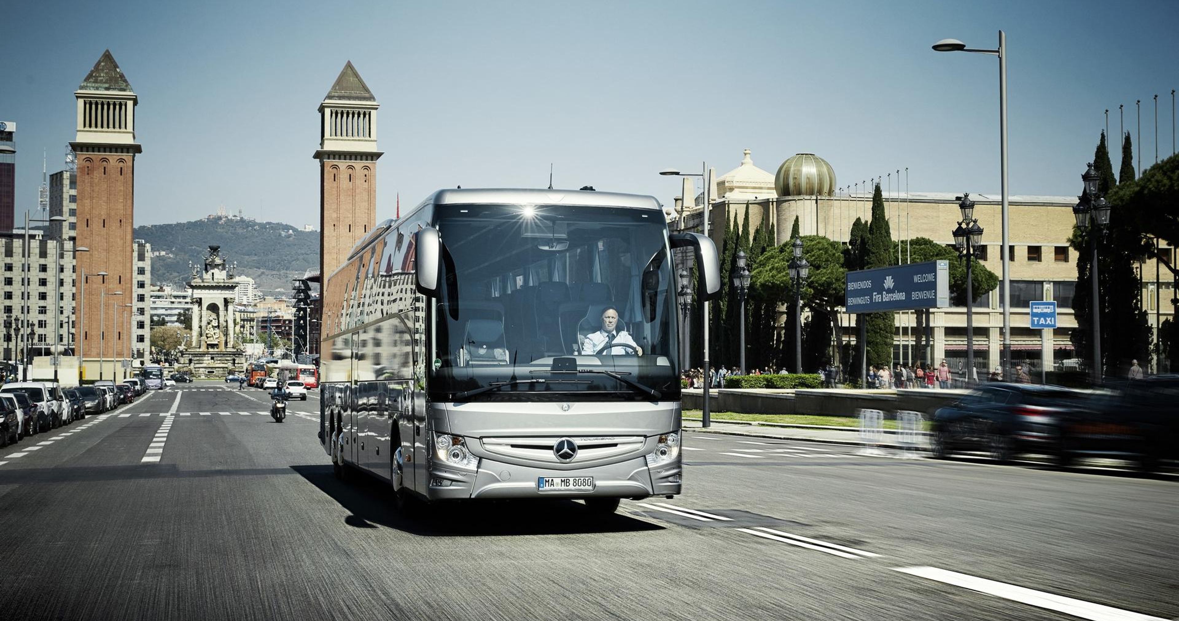 Side view of a coach