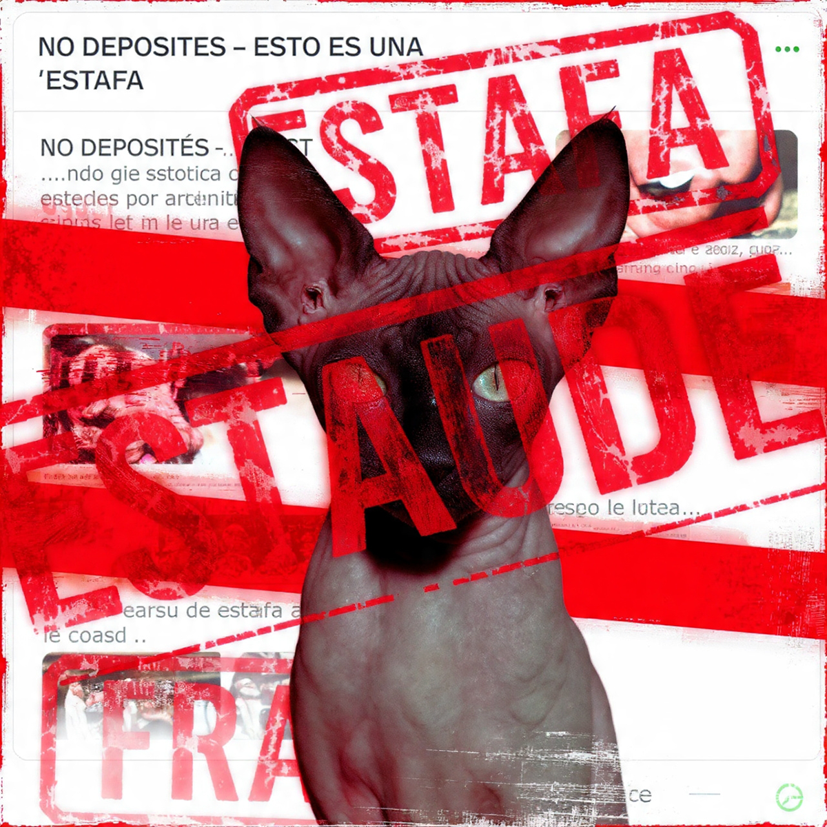Una alerta en redes sociales sobre las estafas con gatos sphynx