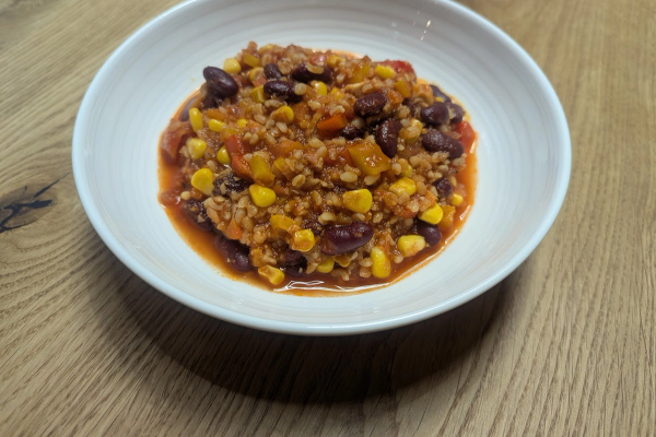 Card background for Bulgur-Bohnen-Eintopf