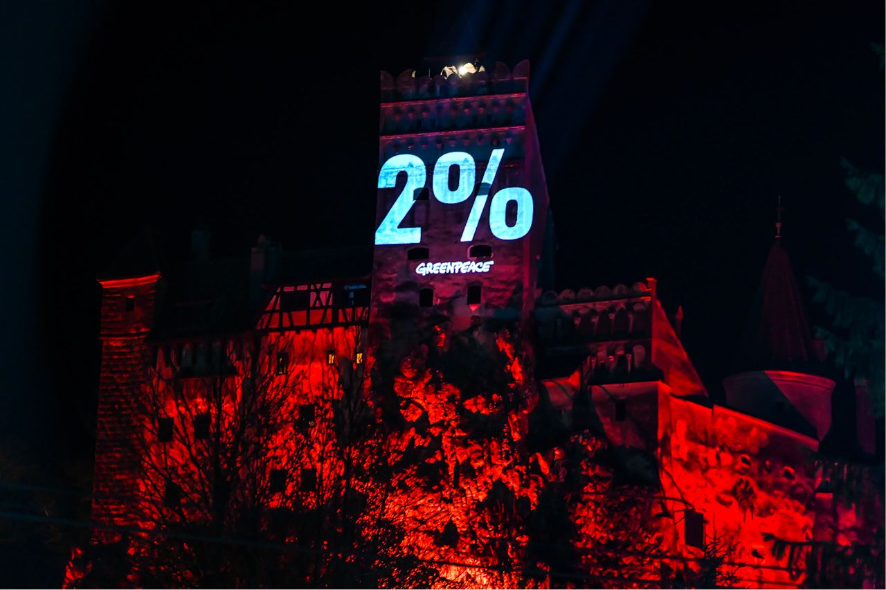 Greenpeace — SOS Carpathian Forest at Bran Castle