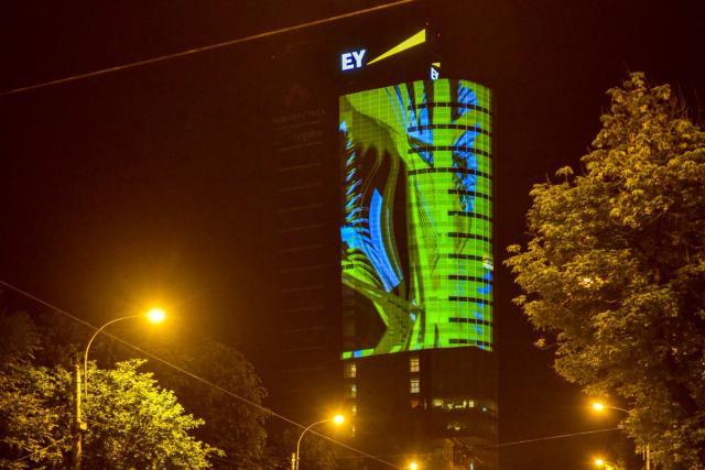 EY Romania — 25th Anniversary Tower Mapping