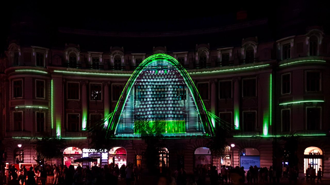 The Wall Launch Projection — BCR Piața Universității