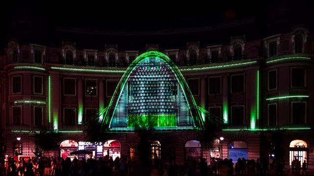 The Wall Launch Projection — BCR Piața Universității