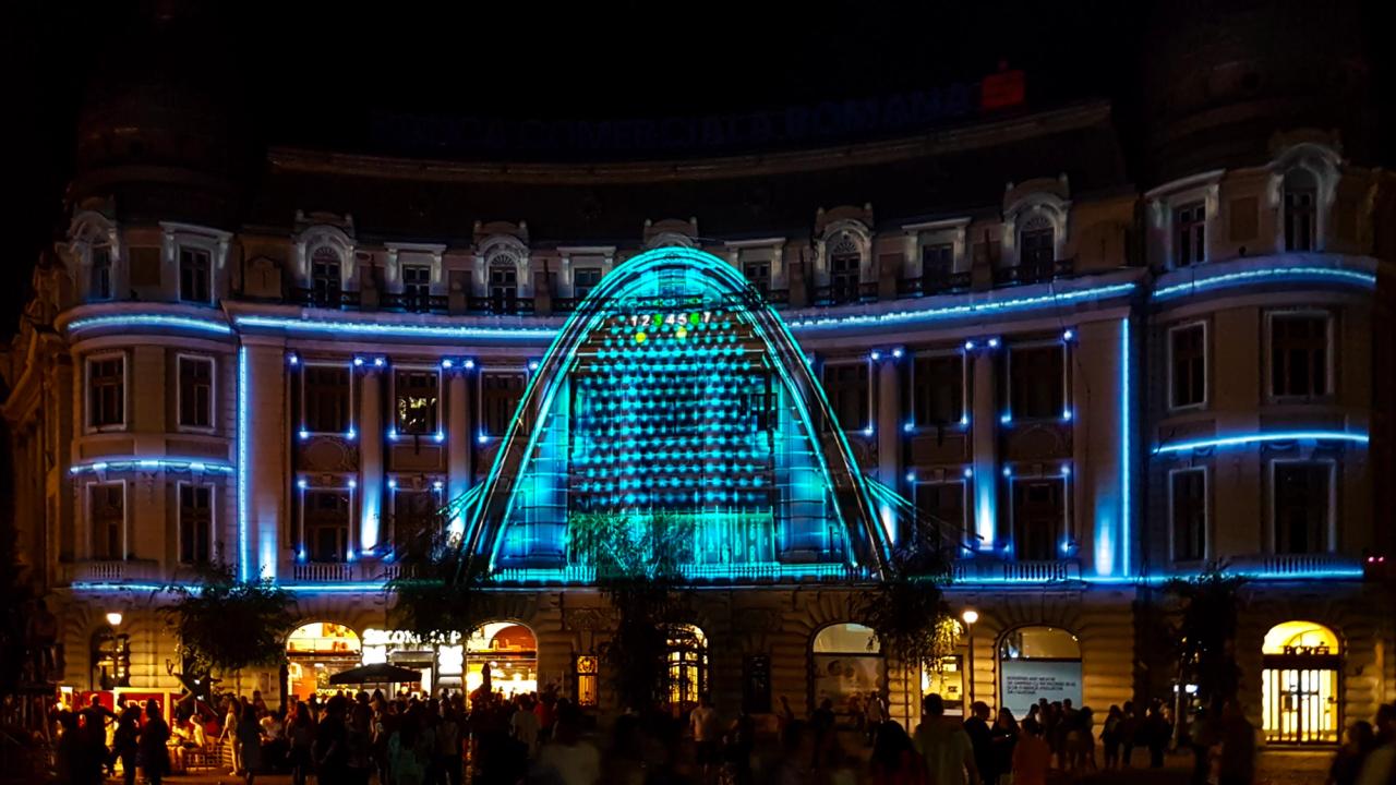 The Wall Launch Projection — BCR Piața Universității