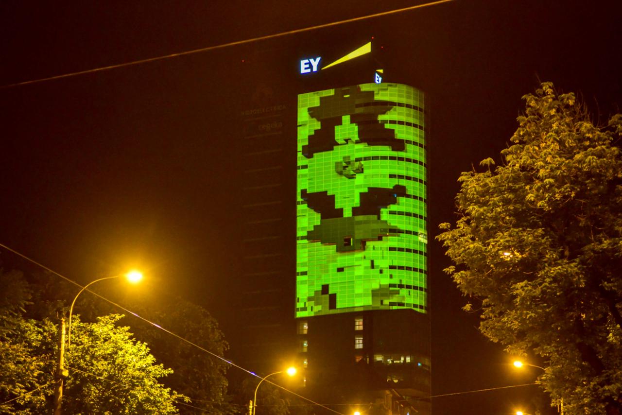 EY Romania — 25th Anniversary Tower Mapping