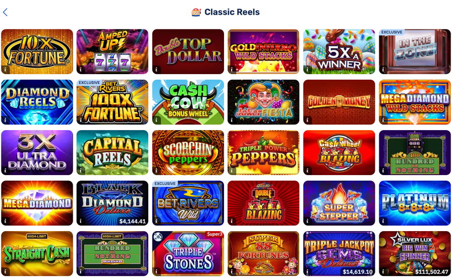 BetRivers Casino slot titles