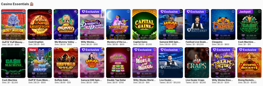 FanDuel Casino slot titles
