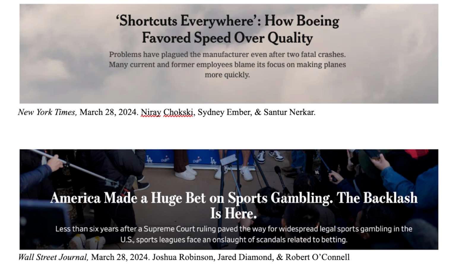 boeing wsj headlines