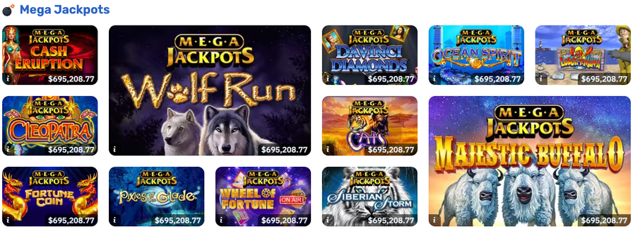 BetRivers Casino mega jackpot titles