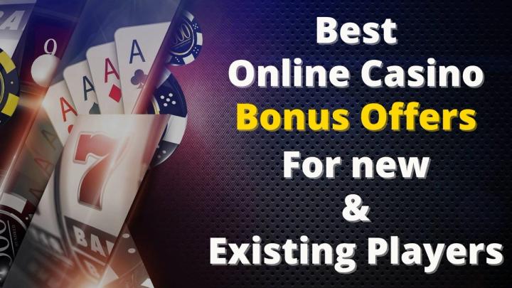 Casino-themed graphic with text: Best Online Casino Bonus Offers For new & Existing Players