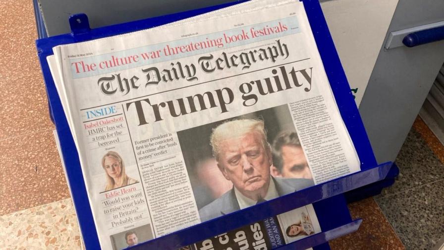 trump guilty daily telegraph headline