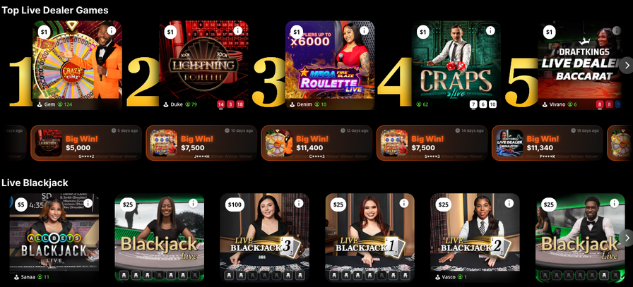 Golden Nugget Casino live dealer games