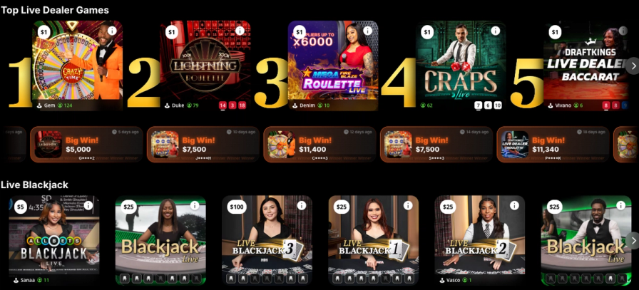 Golden Nugget Casino live dealer games