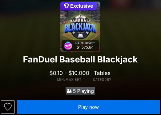 FanDuel Casino blackjack game