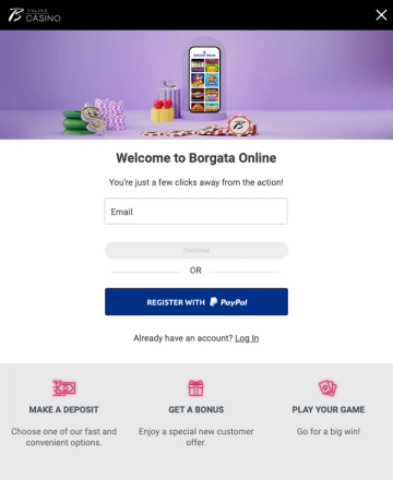 Borgata Casino signup page