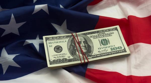 dollars american flag