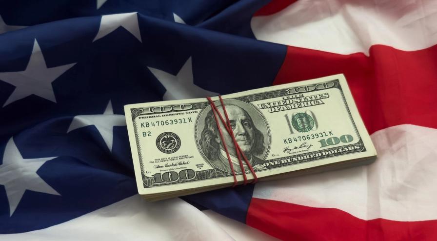 dollars american flag