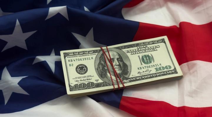 dollars american flag