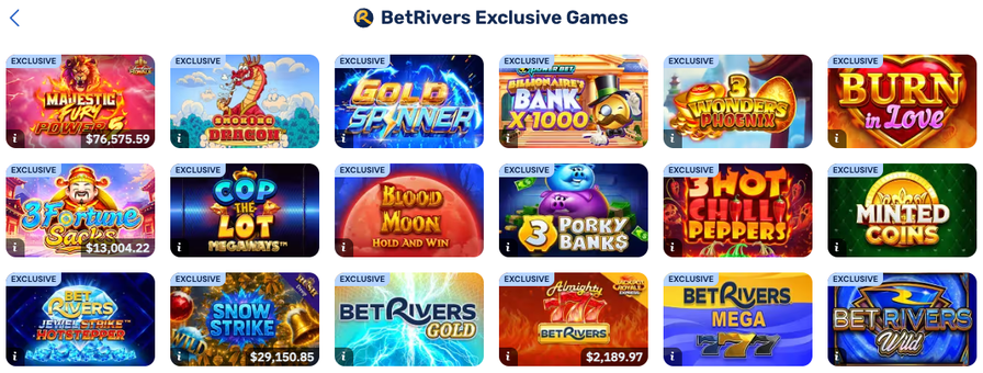BetRivers Casino exclusive slot titles